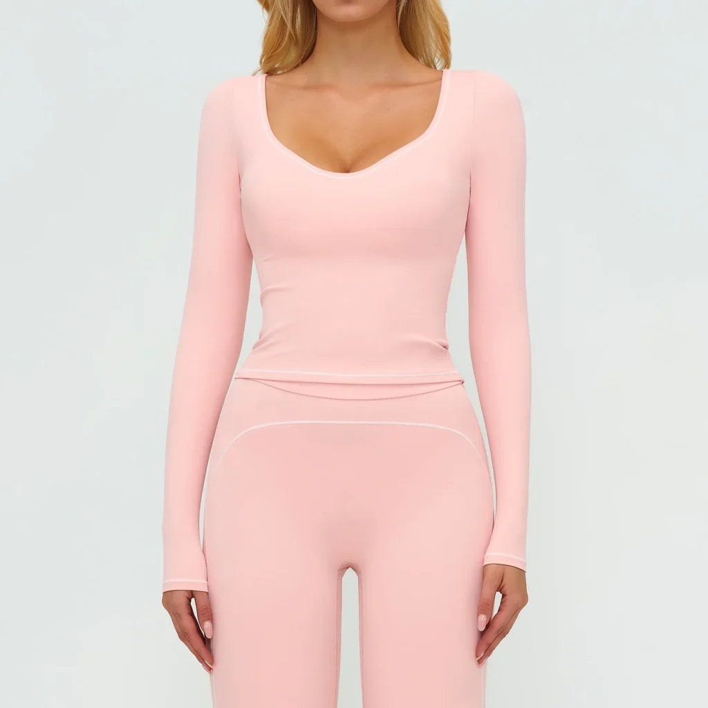 Slim Fit Long Sleeve Yoga Tops Bulk Workout Clothes Fitness Apparel Distributor