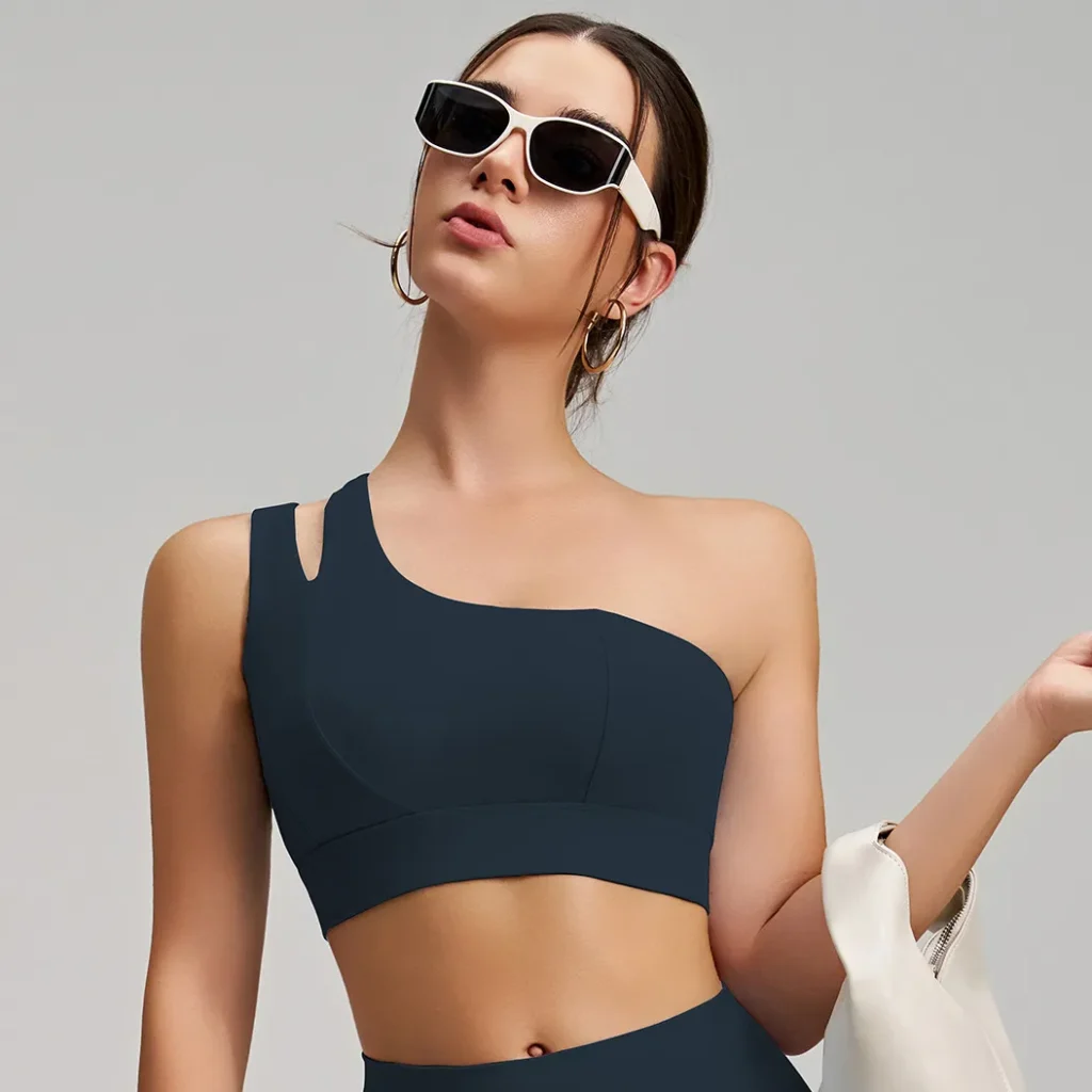 One-Shoulder Yoga Bra Sports Clothing Manufacturers Bra Fabric Material