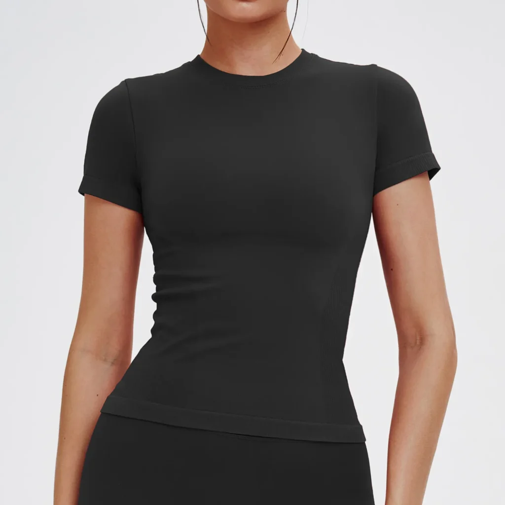 Workout Short Sleeve Tops Custom Gym Clothing Manufacturers Short Sleeve Yoga Top