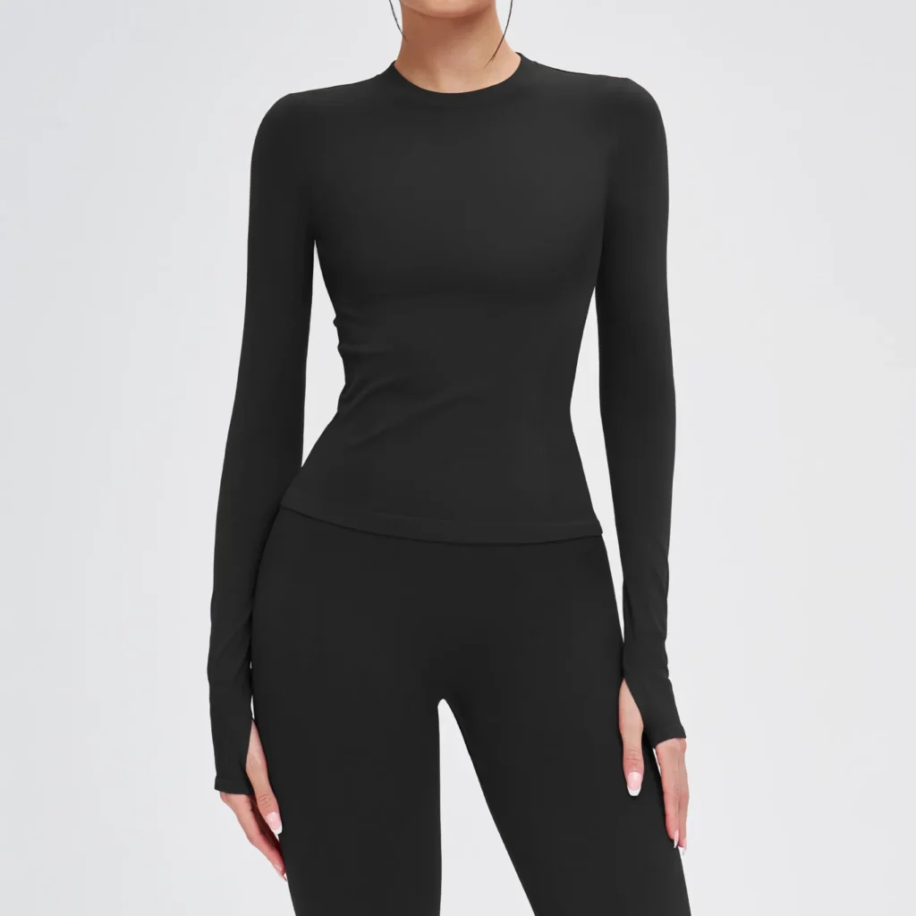 Slim Fit Long Sleeve Yoga Tops Workout Clothes Supplier High Quality Wholesale Activewear