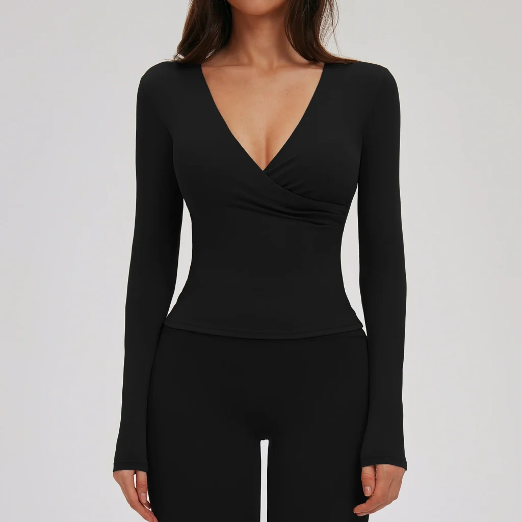 Wholesale Yoga Wear Slim Fit Long Sleeve Yoga Tops Fitness Apparel Distributor