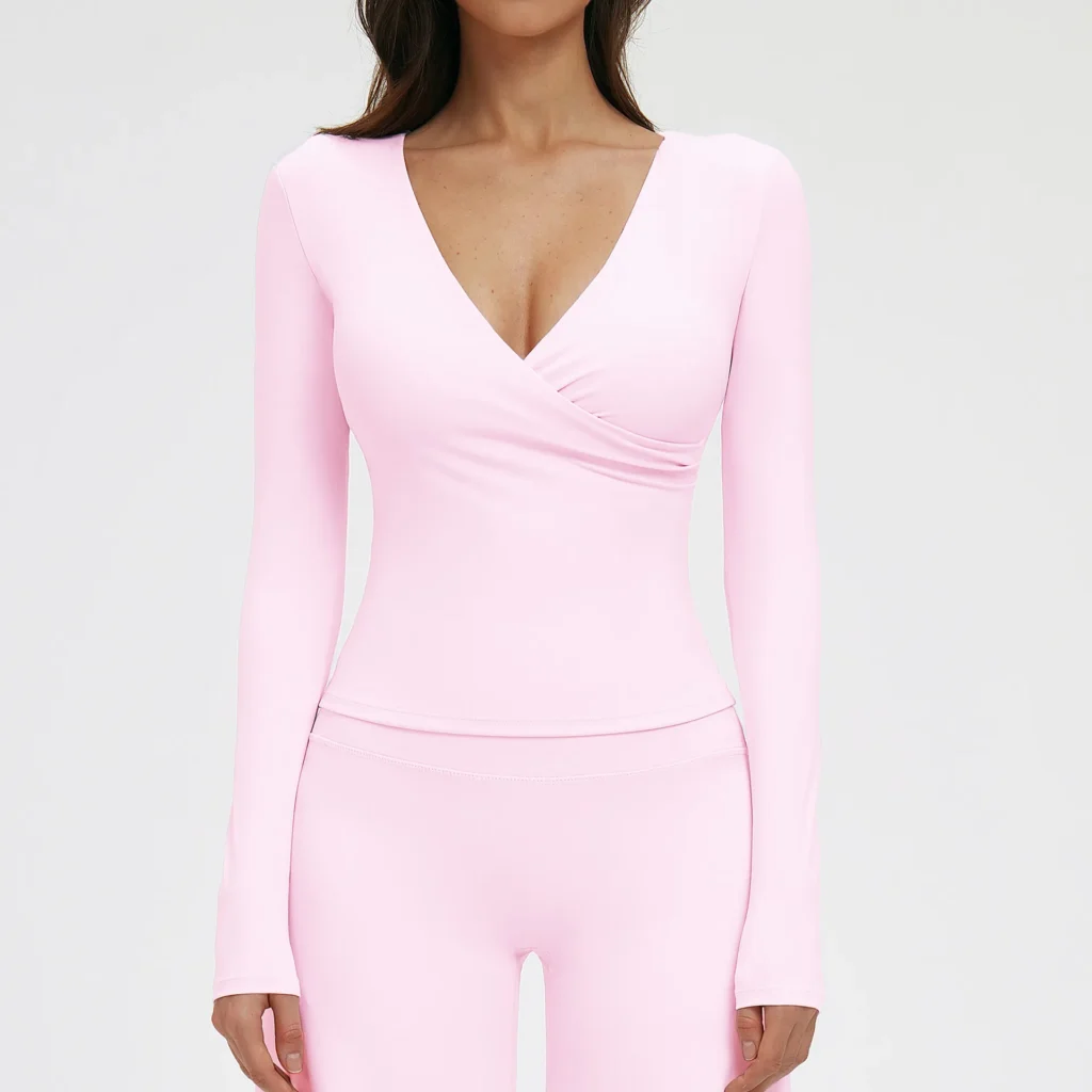 Wholesale Yoga Wear Slim Fit Long Sleeve Yoga Tops Fitness Apparel Distributor