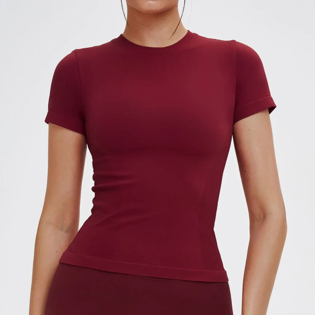 Workout Short Sleeve Tops Custom Gym Clothing Manufacturers Short Sleeve Yoga Top