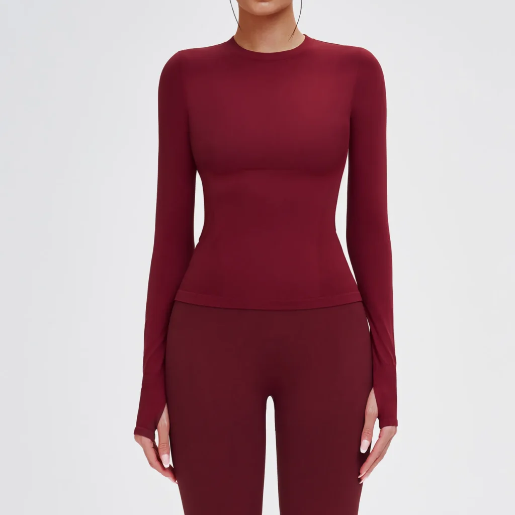Slim Fit Long Sleeve Yoga Tops Workout Clothes Supplier High Quality Wholesale Activewear