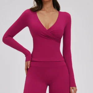 Wholesale Yoga Wear Slim Fit Long Sleeve Yoga Tops Fitness Apparel Distributor