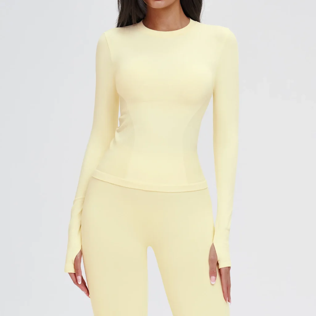 Slim Fit Long Sleeve Yoga Tops Workout Clothes Supplier High Quality Wholesale Activewear