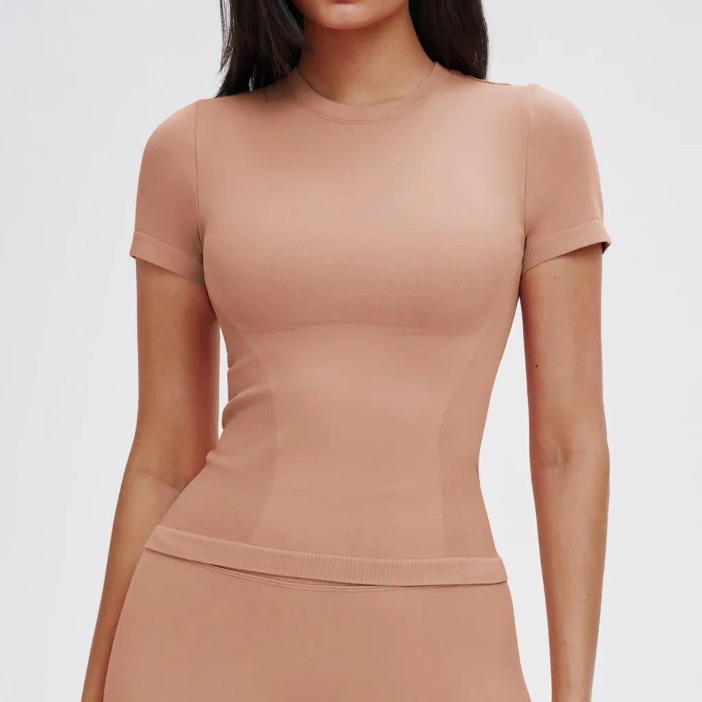 Workout Short Sleeve Tops Custom Gym Clothing Manufacturers Short Sleeve Yoga Top