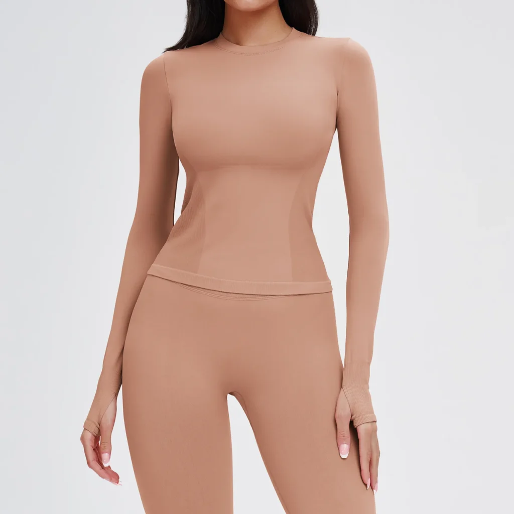 Slim Fit Long Sleeve Yoga Tops Workout Clothes Supplier High Quality Wholesale Activewear