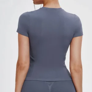 Workout Short Sleeve Tops Custom Gym Clothing Manufacturers Short Sleeve Yoga Top