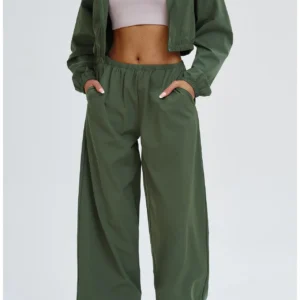 Activewear Joggers Wide Leg Elastic Waist Loose Sweatpant China Activewear Manufacturer