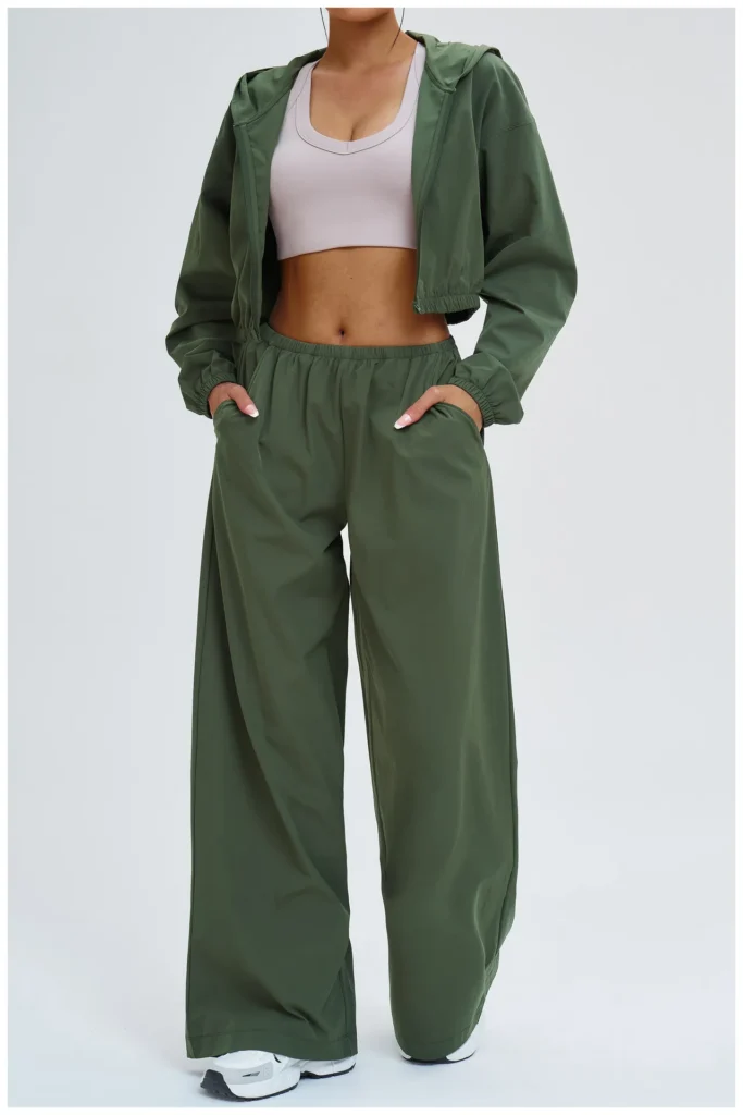 Activewear Joggers Wide Leg Elastic Waist Loose Sweatpant China Activewear Manufacturer