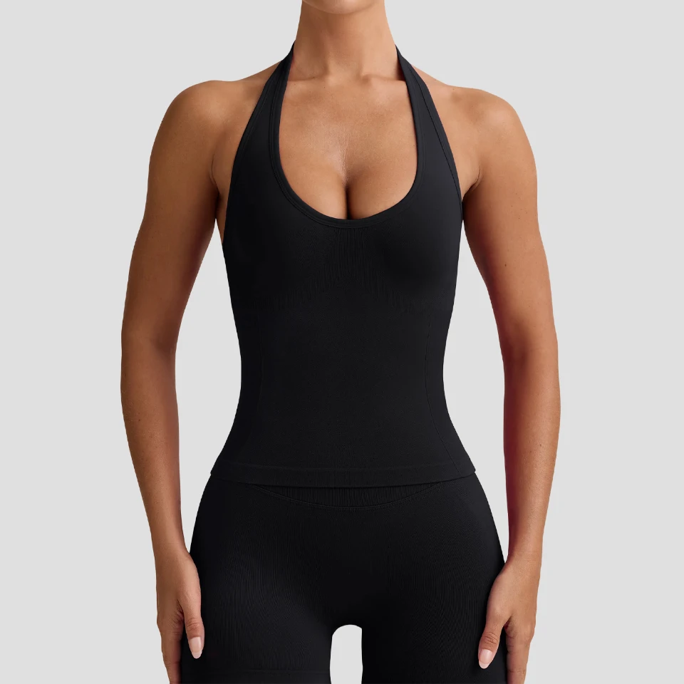 Halter Bra Sportswear Athletic Tank Tops Personalised Workout Tanks Suppliers Sports Set Top Seamless