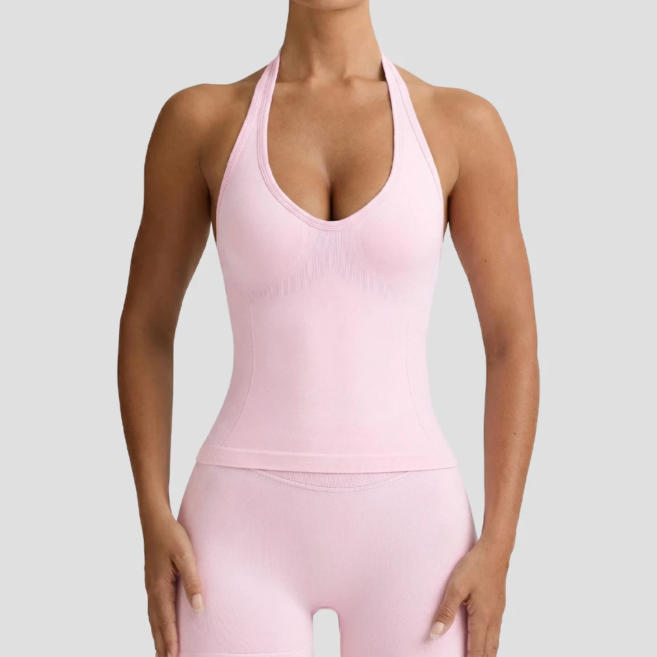 Halter Bra Sportswear Athletic Tank Tops Personalised Workout Tanks Suppliers Sports Set Top Seamless
