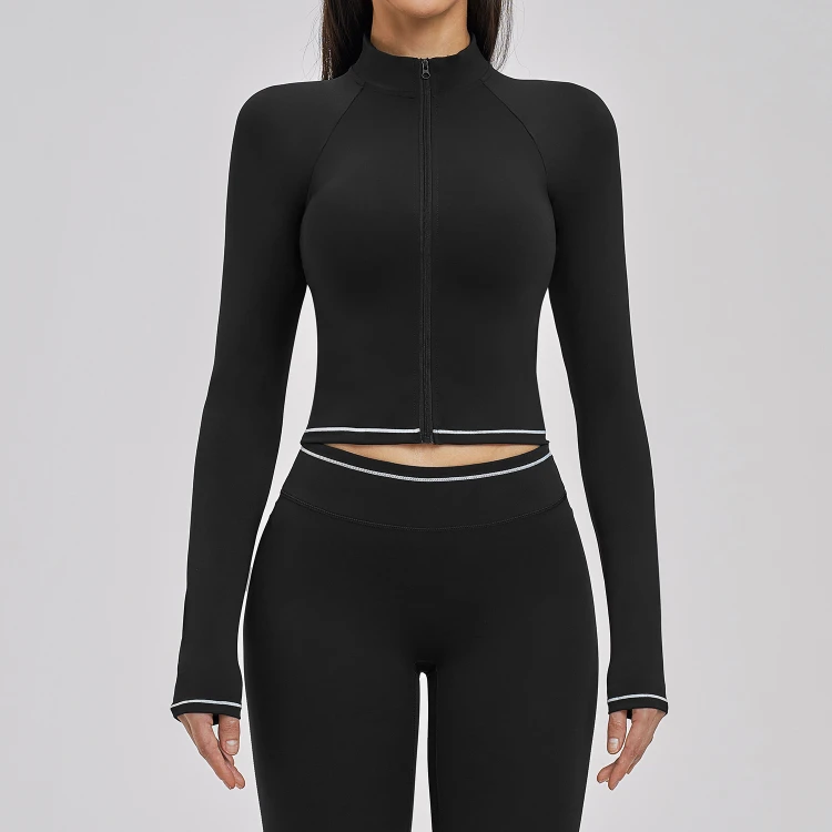 Women's Activewear Wholesale Custom Fitness Apparel Manufacturer Women's Zip Up Athletic Jacket