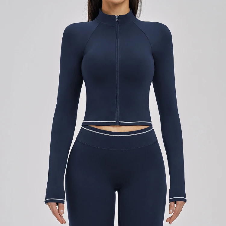 Women's Activewear Wholesale Custom Fitness Apparel Manufacturer Women's Zip Up Athletic Jacket