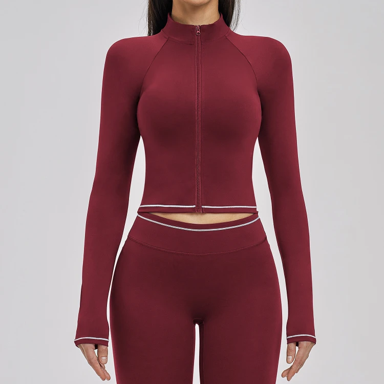 Women's Activewear Wholesale Custom Fitness Apparel Manufacturer Women's Zip Up Athletic Jacket