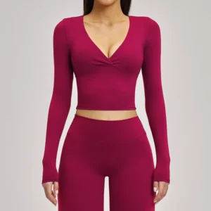 Blank Gym Clothing Slim Fit Long Sleeve Yoga Tops Activewear Manufacturers in USA