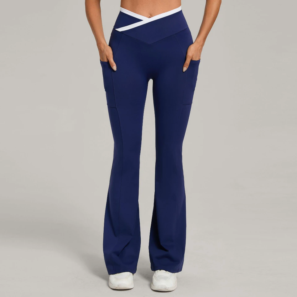 Custom Athleisure Unbranded Gym Clothing Wholesale Flared Yoga Pants