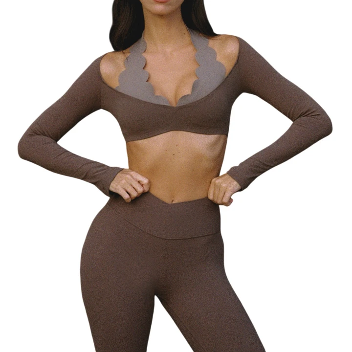 Custom Gym Clothing Ladies Gym Wear Manufacturer Sportswear Material Suppliers Halter Bra Sportswear