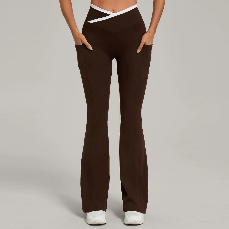 Custom Athleisure Unbranded Gym Clothing Wholesale Flared Yoga Pants