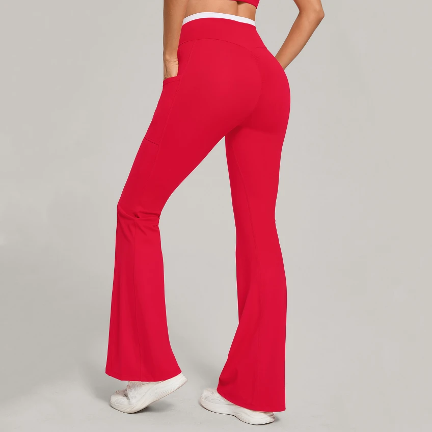 Custom Athleisure Unbranded Gym Clothing Wholesale Flared Yoga Pants