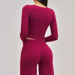 Blank Gym Clothing Slim Fit Long Sleeve Yoga Tops Activewear Manufacturers in USA