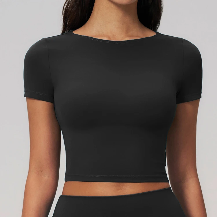Gym Clothes Bulk Chinese Sportswear Brands Short Sleeve Yoga Top Private Label Fitness Clothing Manufacturers