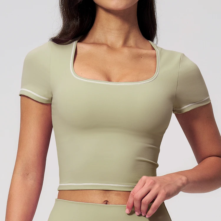 Trademark Sportswear Short Sleeve Yoga Top Athletic Clothing Manufacturers Bulk Sports Apparel