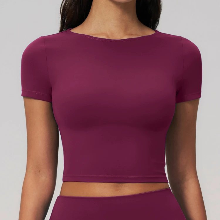 Gym Clothes Bulk Chinese Sportswear Brands Short Sleeve Yoga Top Private Label Fitness Clothing Manufacturers