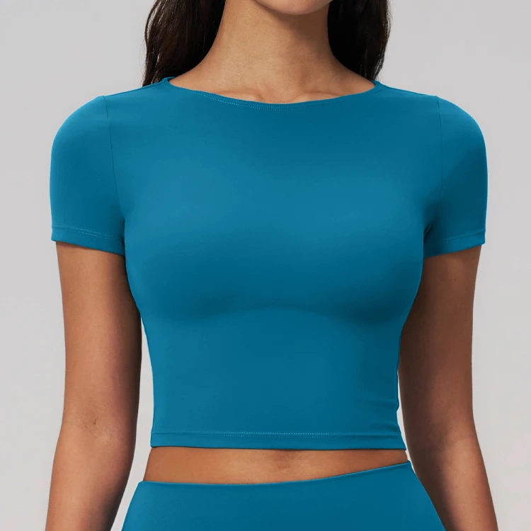 Gym Clothes Bulk Chinese Sportswear Brands Short Sleeve Yoga Top Private Label Fitness Clothing Manufacturers