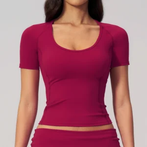 Chinese Sportswear Brands Fitness Clothing Manufacturers Yoga Short Sleeve Tops