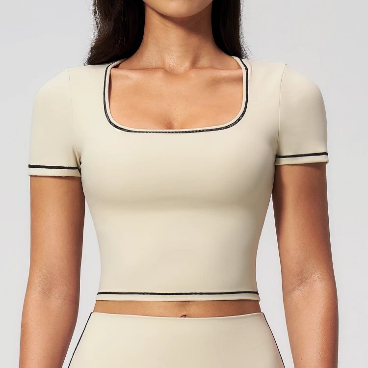 Trademark Sportswear Short Sleeve Yoga Top Athletic Clothing Manufacturers Bulk Sports Apparel