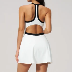 Custom Fitness Apparel Womens Tennis Dress with Built in Shorts Golf Dress Jumpsuit Workout Clothes