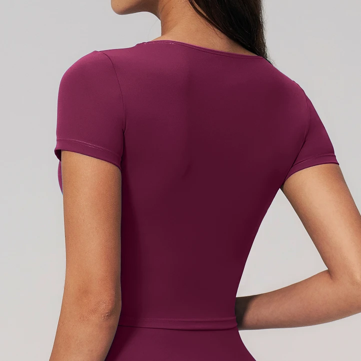 Gym Clothes Bulk Chinese Sportswear Brands Short Sleeve Yoga Top Private Label Fitness Clothing Manufacturers