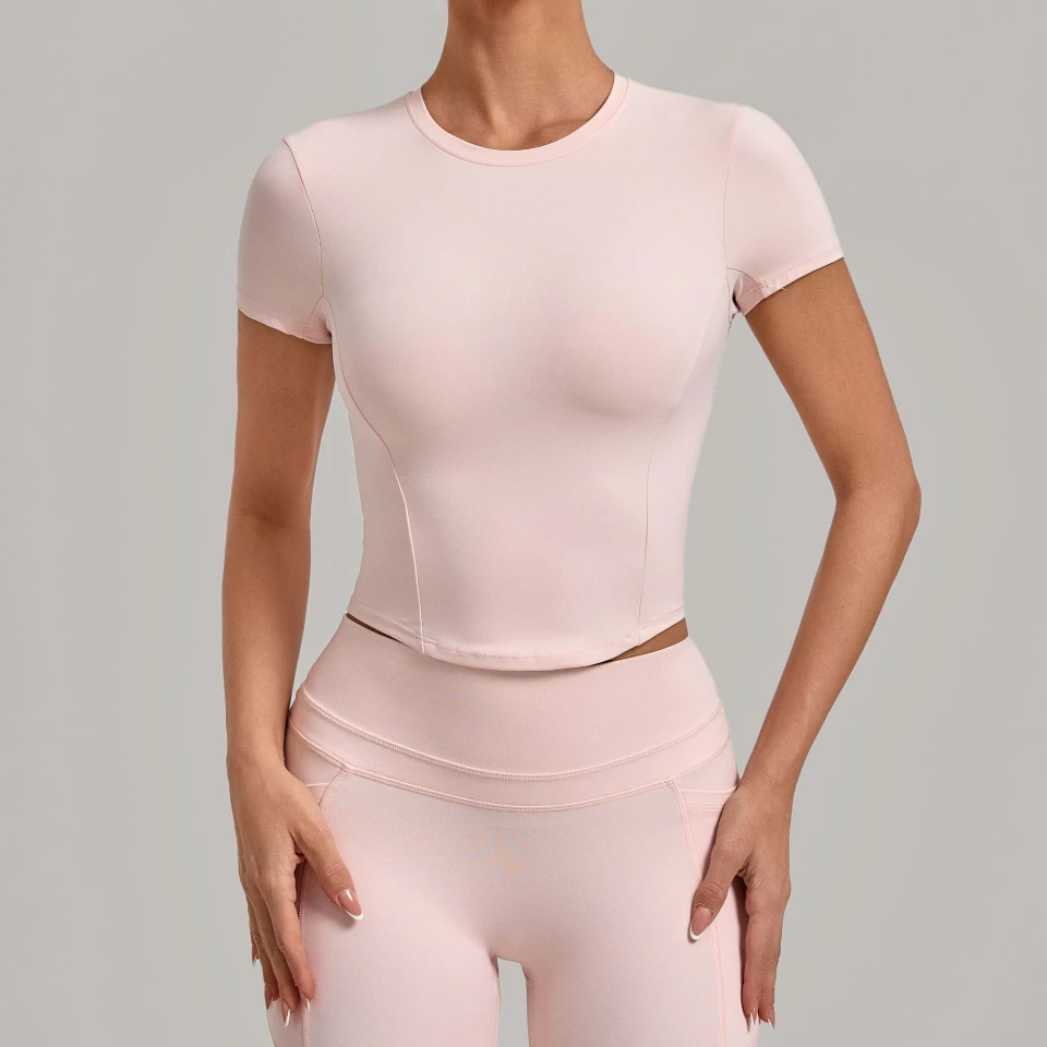 Gym Clothes Bulk High Stretch Short Sleeve Yoga Top Women‘s Workout T-shirt