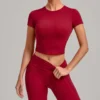 Gym Clothes Bulk High Stretch Short Sleeve Yoga Top Women‘s Workout T-shirt Gym Clothes Bulk High Stretch Short Sleeve Yoga Top Women‘s Workout T-shirt