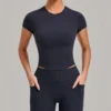 Gym Clothes Bulk High Stretch Short Sleeve Yoga Top Women‘s Workout T-shirt Gym Clothes Bulk High Stretch Short Sleeve Yoga Top Women‘s Workout T-shirt