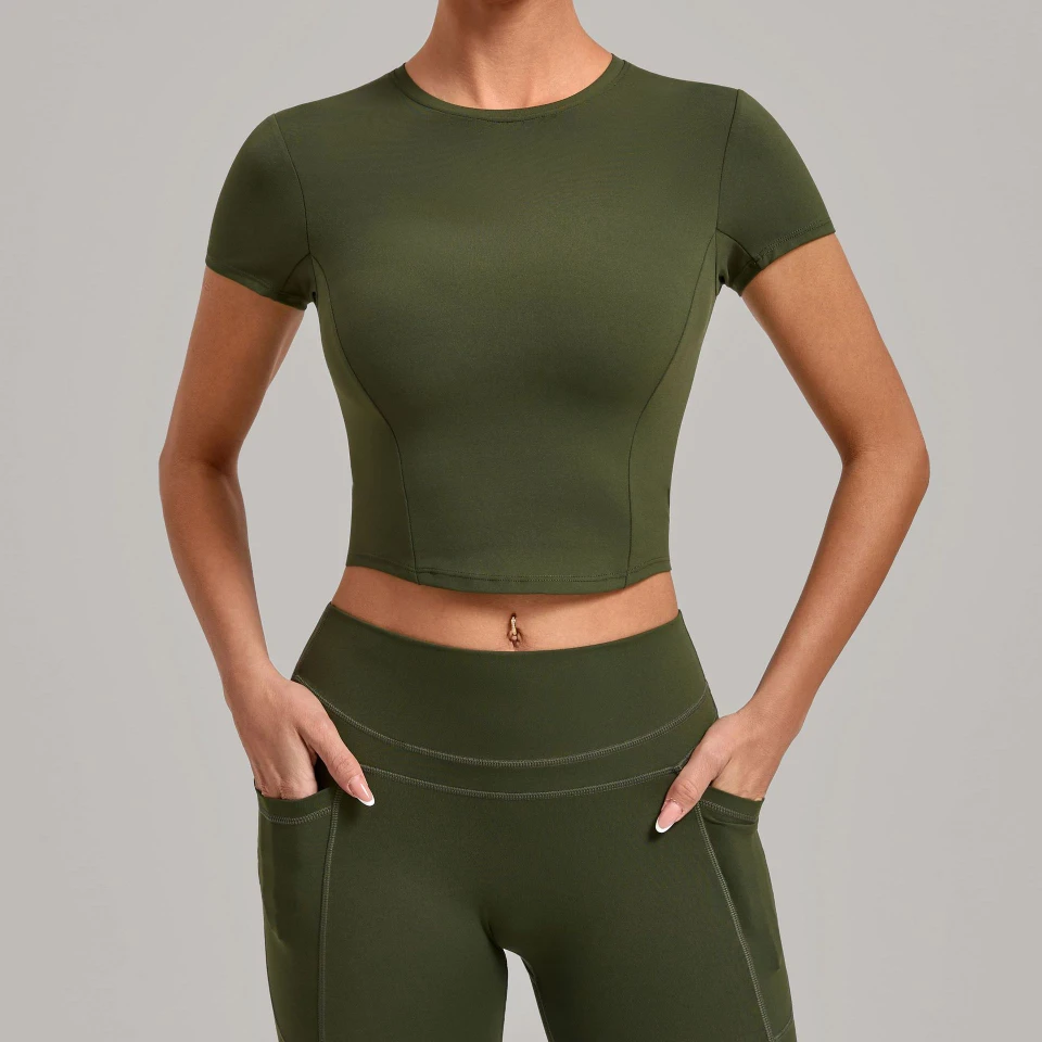 Gym Clothes Bulk High Stretch Short Sleeve Yoga Top Women‘s Workout T-shirt