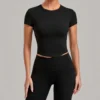 Gym Clothes Bulk High Stretch Short Sleeve Yoga Top Women‘s Workout T-shirt Gym Clothes Bulk High Stretch Short Sleeve Yoga Top Women‘s Workout T-shirt