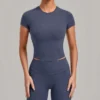 Gym Clothes Bulk High Stretch Short Sleeve Yoga Top Women‘s Workout T-shirt Gym Clothes Bulk High Stretch Short Sleeve Yoga Top Women‘s Workout T-shirt