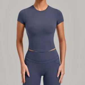 Gym Clothes Bulk High Stretch Short Sleeve Yoga Top Women‘s Workout T-shirt