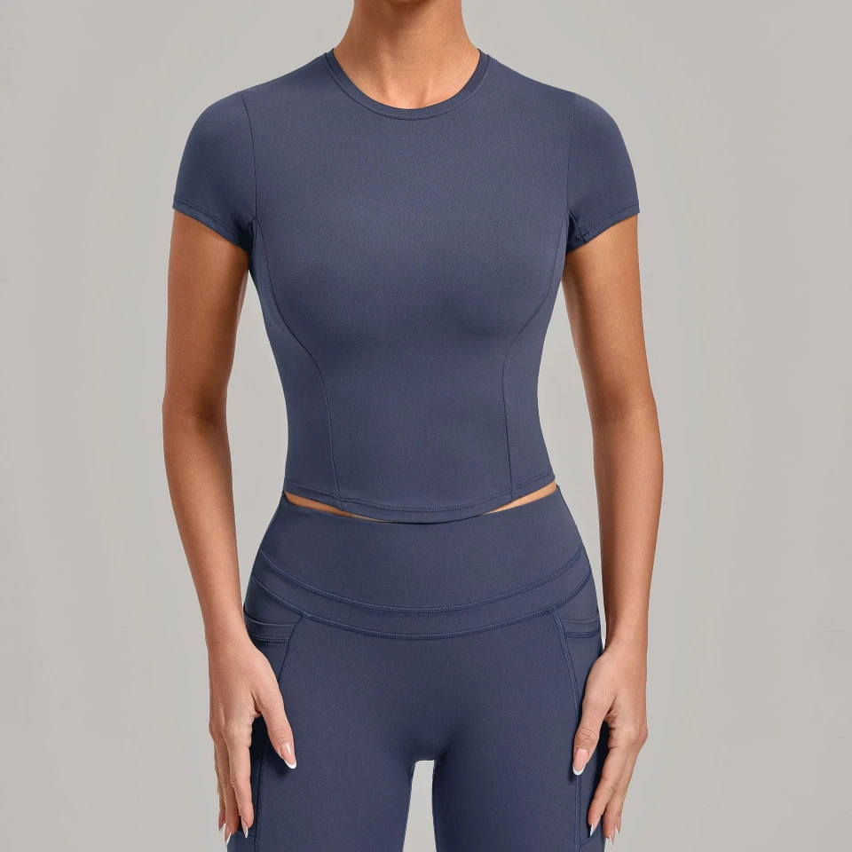Gym Clothes Bulk High Stretch Short Sleeve Yoga Top Women‘s Workout T-shirt