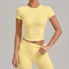 Gym Clothes Bulk High Stretch Short Sleeve Yoga Top Women‘s Workout T-shirt Gym Clothes Bulk High Stretch Short Sleeve Yoga Top Women‘s Workout T-shirt