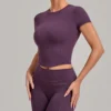 Gym Clothes Bulk High Stretch Short Sleeve Yoga Top Women‘s Workout T-shirt Gym Clothes Bulk High Stretch Short Sleeve Yoga Top Women‘s Workout T-shirt