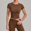 Gym Clothes Bulk High Stretch Short Sleeve Yoga Top Women‘s Workout T-shirt Gym Clothes Bulk High Stretch Short Sleeve Yoga Top Women‘s Workout T-shirt