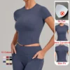 Gym Clothes Bulk High Stretch Short Sleeve Yoga Top Women‘s Workout T-shirt Gym Clothes Bulk High Stretch Short Sleeve Yoga Top Women‘s Workout T-shirt