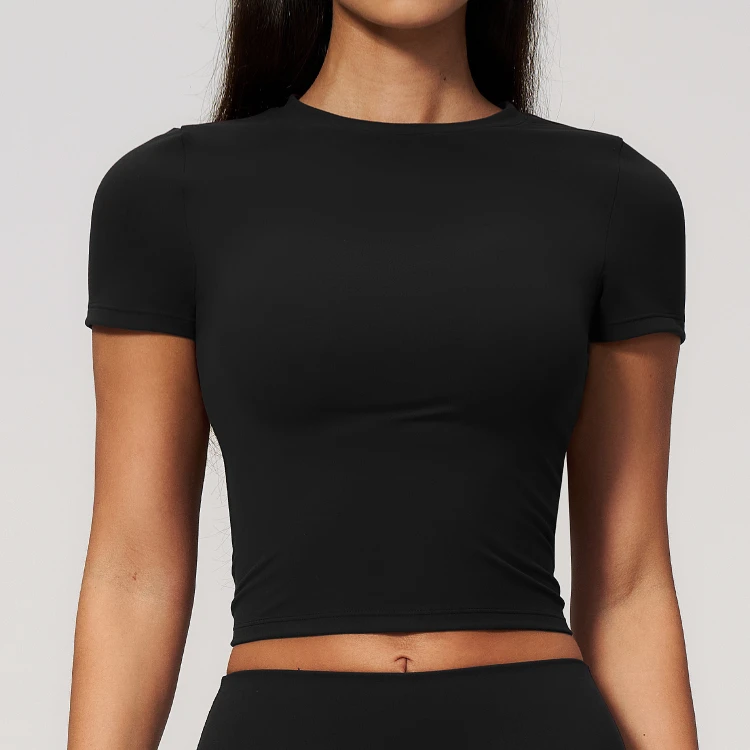 Short Sleeve Yoga Top Personalized Gym Wear Bulk Sports Apparel thesparkwear. com