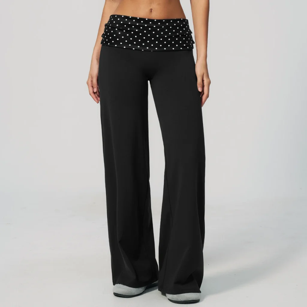 Foldover Yoga Pants Private Label Athletic Wear Suppliers