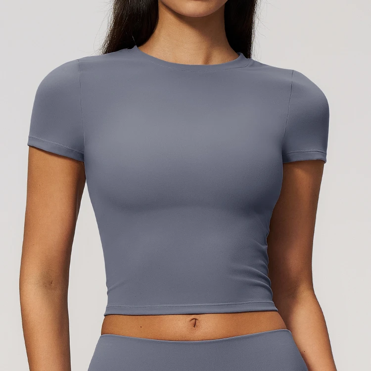 Short Sleeve Yoga Top Personalized Gym Wear Bulk Sports Apparel thesparkwear. com