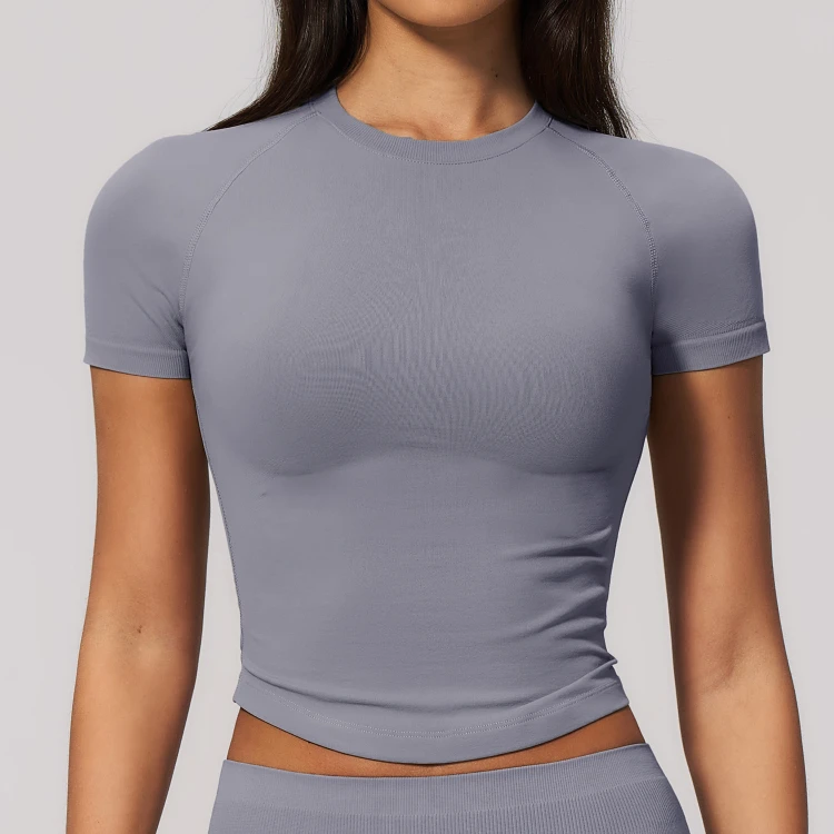 Seamless Activewear Workout Short Sleeve Tops Supplier Thesparkwear. com